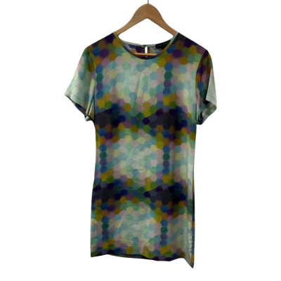 Gary Bigeni Womens Size 2 Short Sleeve Shirt Multicoloured 