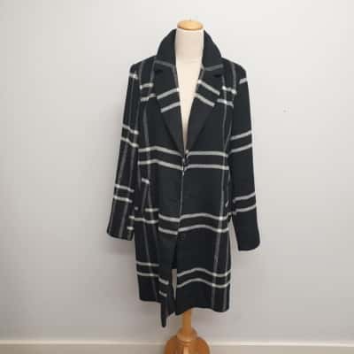 Dotti Super Classy /Black & White Check Coat /Size 12 - Brand New with Tags - RRP $149.95 