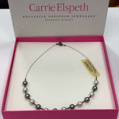 Carrie Elspeth multi-toned Pearl Necklace handmade in Wales