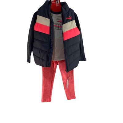 Puma Kids Bundle 3 Piece Set w/ Puffer Vest, Leggings & Long Sleeve Shirt Size 4T