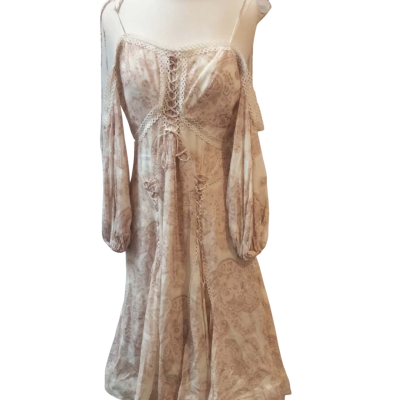 Thurley Womens  Size 12 Sardinia Midi Floral Dress Dusty Pink  