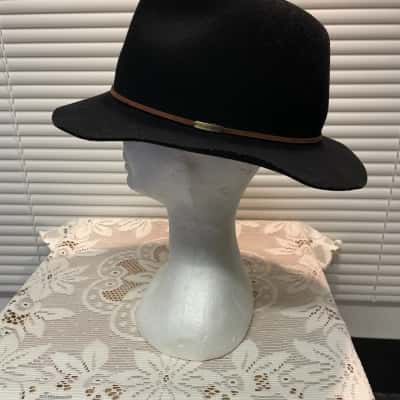 Stanton - Womens  One Size Fedora Black  with inner size adjustable Band 
