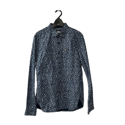 Superdry Men's Size L Long Sleeve Shirt Blue / Floral / White 