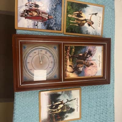 Bradford Exchange American Indian Porcelain Plaque's with clock