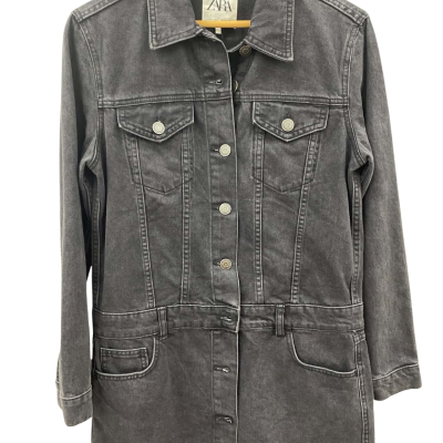 Zara Womens  Size S Denim Jacket / Winter Jacket Black  