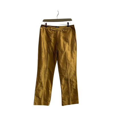 Brand New Bellesa Womens Size 14 Straight Leg Silk Pants Gold 