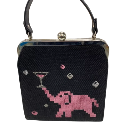  Womens Purse Black  / Pink  / Silver 