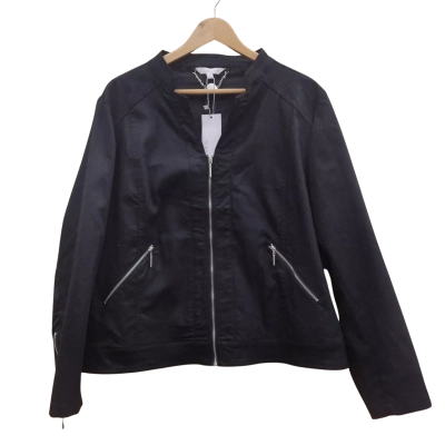 W.Lane Womens Size 18 Biker Jacket Black (6)