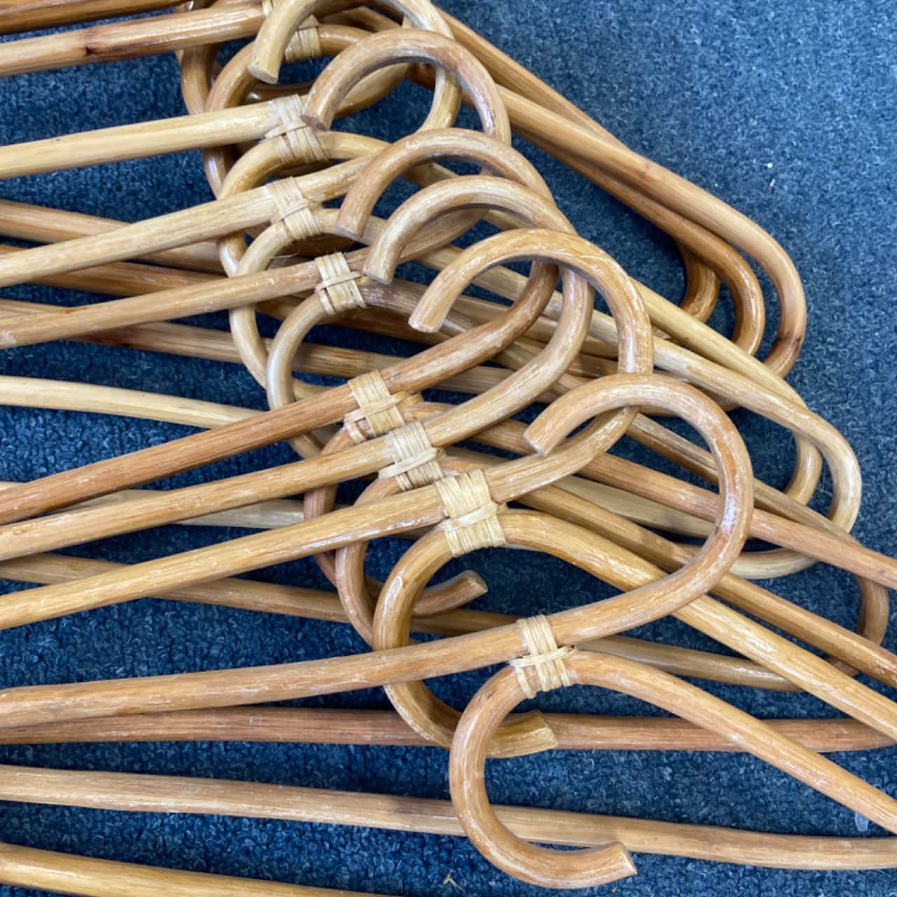 10 vintage cane coat hangers (s)