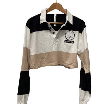 Lorna Jane Womens  Size XS Cropped Top / Long Sleeve Top Beige / Black  / White 