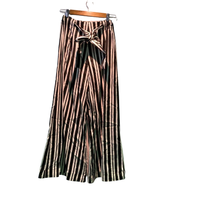 Tiger Mist Womens  Size S Wide Leg Pants Black  / Striped / White 