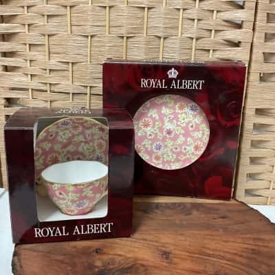 NEW ROYAL ALBERT Vintage Florals Peach Bone China Teacup Saucer Plate Collectable Mum Gift Present 