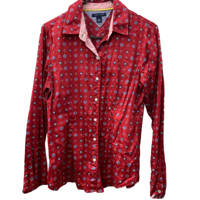 Tommy Hilfiger Womens  Size M Long Sleeve Shirt patterned Red 