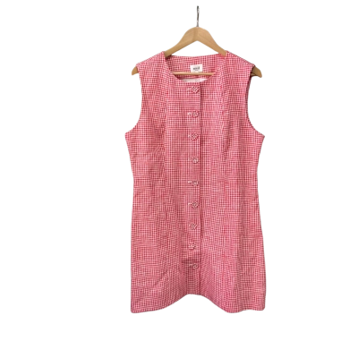 Seed Womens  Size 16 Linen Gingham Mini Dress Red 
