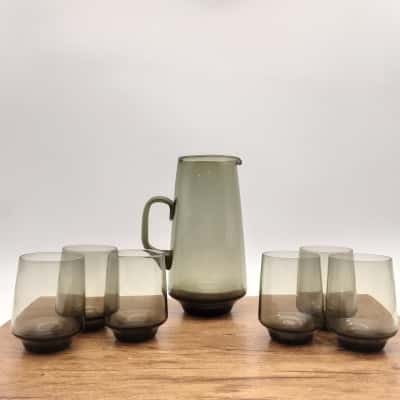 Vintage Mid Century Retro Glass Drink Set