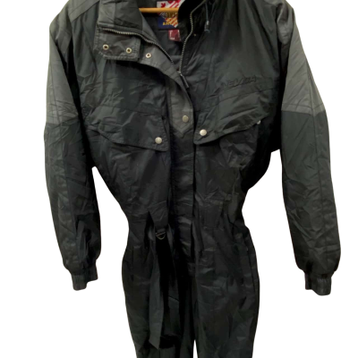 Nevica polyester black ski suit, size USA 8