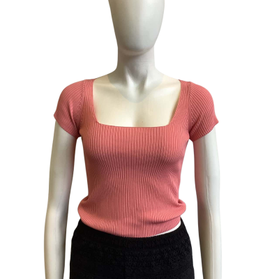 Guess Women's Size S Square Neck T-shirt Pink  
