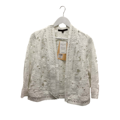 Liz Jordan Size M Floral Heavy Lace White Cardigan BNWT