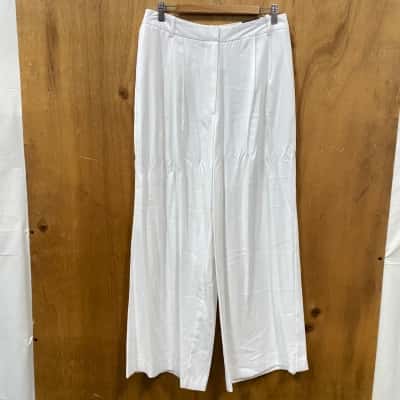 Worthington White Wide Leg Mid-Rise Pants Size 10