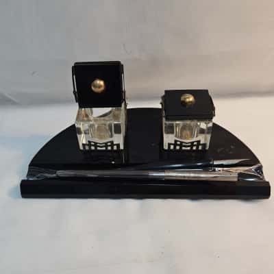 Vintage black ink well set