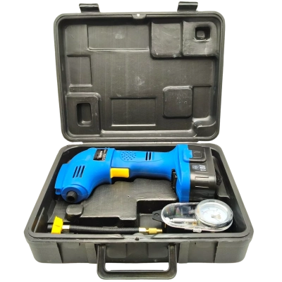 Taurus Cordless Air Compressor In Hard Plastic Carry Case With Accessories, Missing Charger - Priced Accordingly  (brica3)