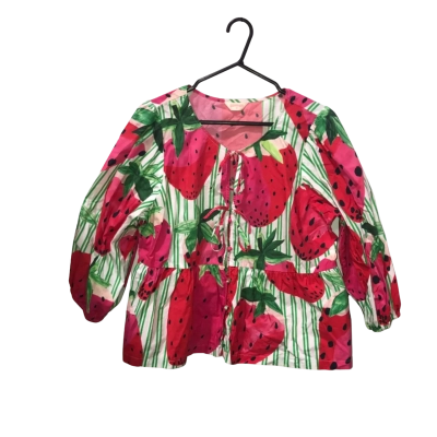 Gorman Strawberry Summer Print With Tie Up Front Size 16 