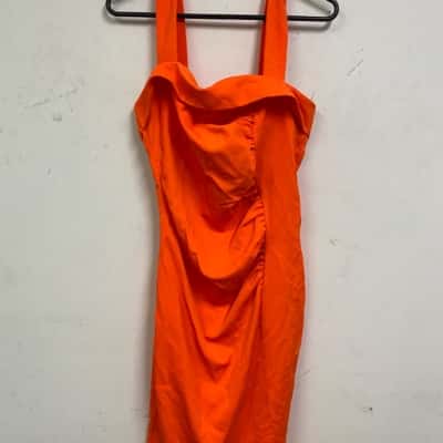 Sheike Womens  Size 12 Midi Dress / Sleeveless Dress  Orange 