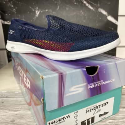 Skechers  Size 11 Navy Blue / White slip ons new 