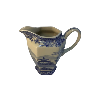 Blue & White Milk Jug Pottery  "Ascot"