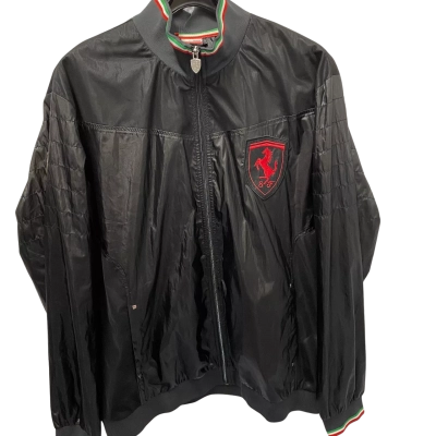 Puma Scuderia Ferrari Mens  Size XXL Front Zipper Windbreaker Black  / Red