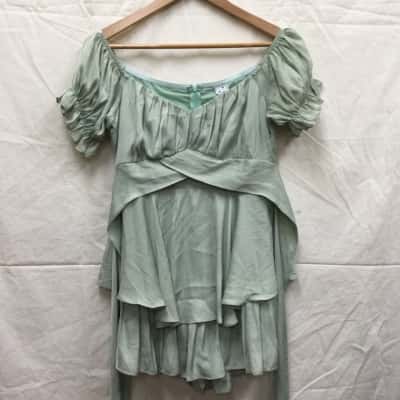 Angel Biba Womens  Size 10 Short Sleeve Playsuit Green 