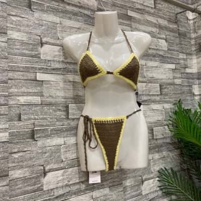 Tiger Mist Womens  Size 8 Bikini Set Brown / Yellow 