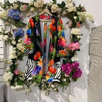 Joseph Ribkoff Womens  Size 14 Open Jacket Floral 