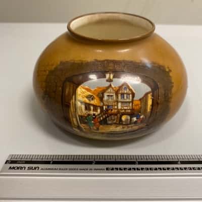 L & Sons LTD Hanley England Brown Round Bowl/Bowl Planter 