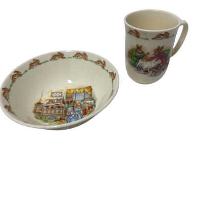 Royal doulton bunnykins bowl and mug
