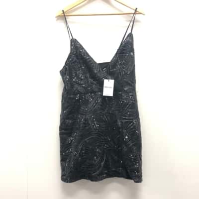 Showpo Womens  Size 14 Mini Dress Black  BNWT