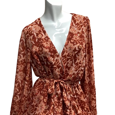 Minkpink Womens  Size L Burnt Orange / Floral 