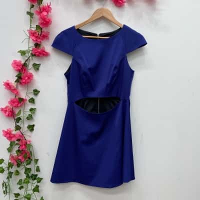 Pilgrim Womens Size 12 Mini Dress Navy Blue 