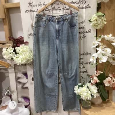 Ghanda Brand! BNWT RRP $79.95!! Wpants Brandy Wash pant WOMENS SIZE 14. Womens  Size 14 Wide Leg Jeans Blue 