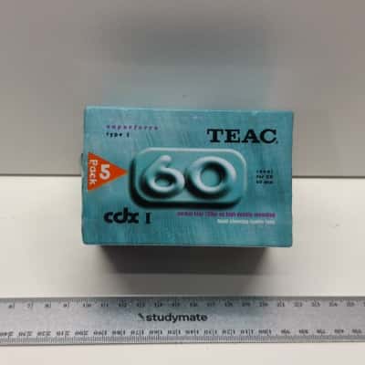 Vintage TEAC 60 Superferro Type I Blank Audio Cassette Tapes Sealed 5 Pack