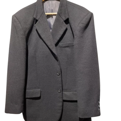  Anthony De Mano Cashmere/Wool Blend Lined Mens European Size L Winter Coat Black  