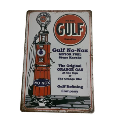 Brand New No-Nox Gulf Gasoline Metal Man Cave Aussie Car Sign #2270-1-pp
