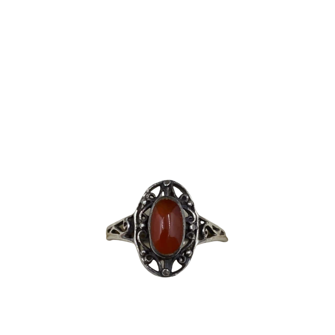 Womens Oval Rings Brown / Silver (s)