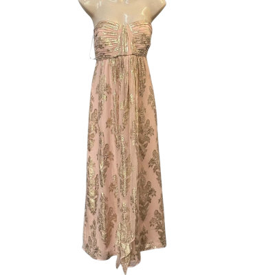 Forever New Womens  Size 14 Bridesmaid Dress / Maxi Dress / Party Dress / Strapless Dress Pattern / Pink  / Rose Gold 