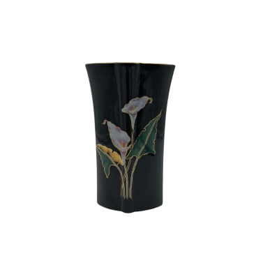 Black Floral Japan Vase