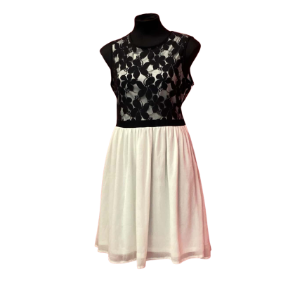  Womens Emerson Size 14 Black Lace Bodice Overlay Dress