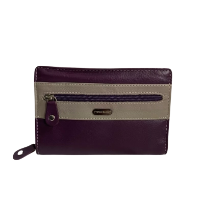  Womens Franco Bonini RFID Leather Wallet Purple  