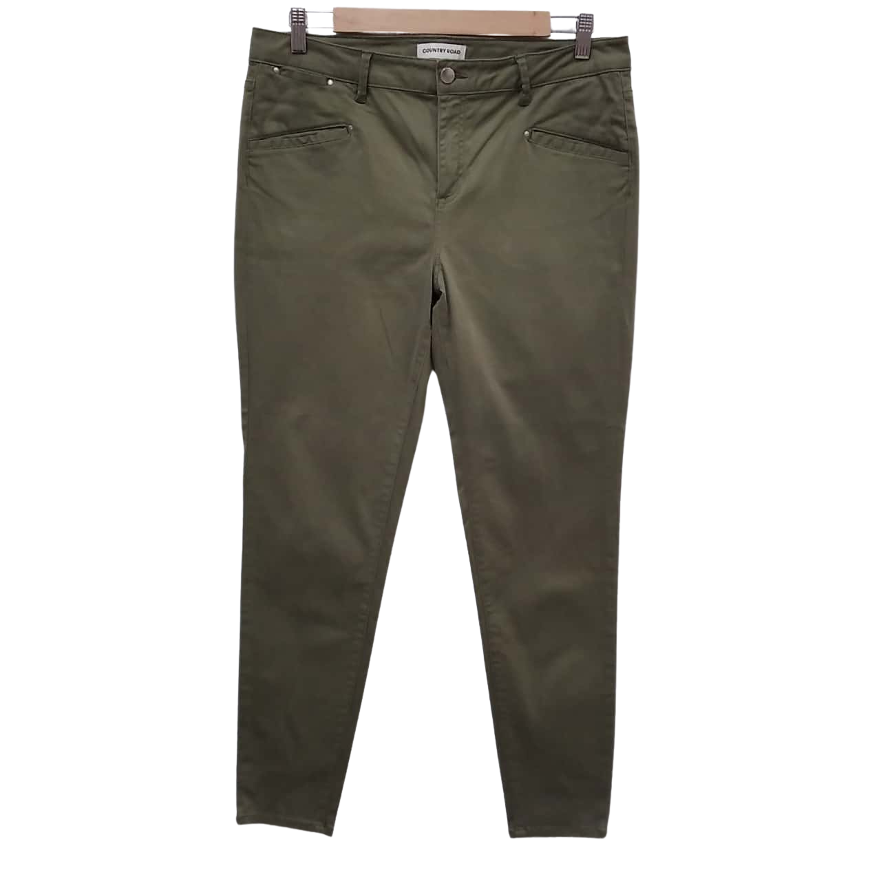 COUNTRY ROAD Womens 14 Khaki Sateen Jeans (14, 809)(s)