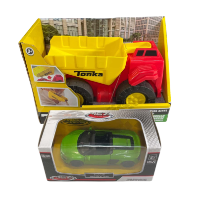 Ages 3+ Tonka Truck & MSZ Car. 