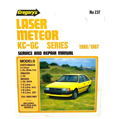 Gregory's No.237 Ford Laser Meteor KC-GC Series 1985/1987 Service & Repair Manual In Good Used Condition